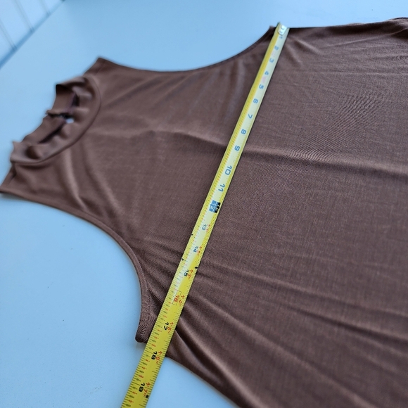 American Eagle soft sexy Camel Turtleneck Short Sleev Tank Lighweigh Top Modal M - Picture 7 of 10
